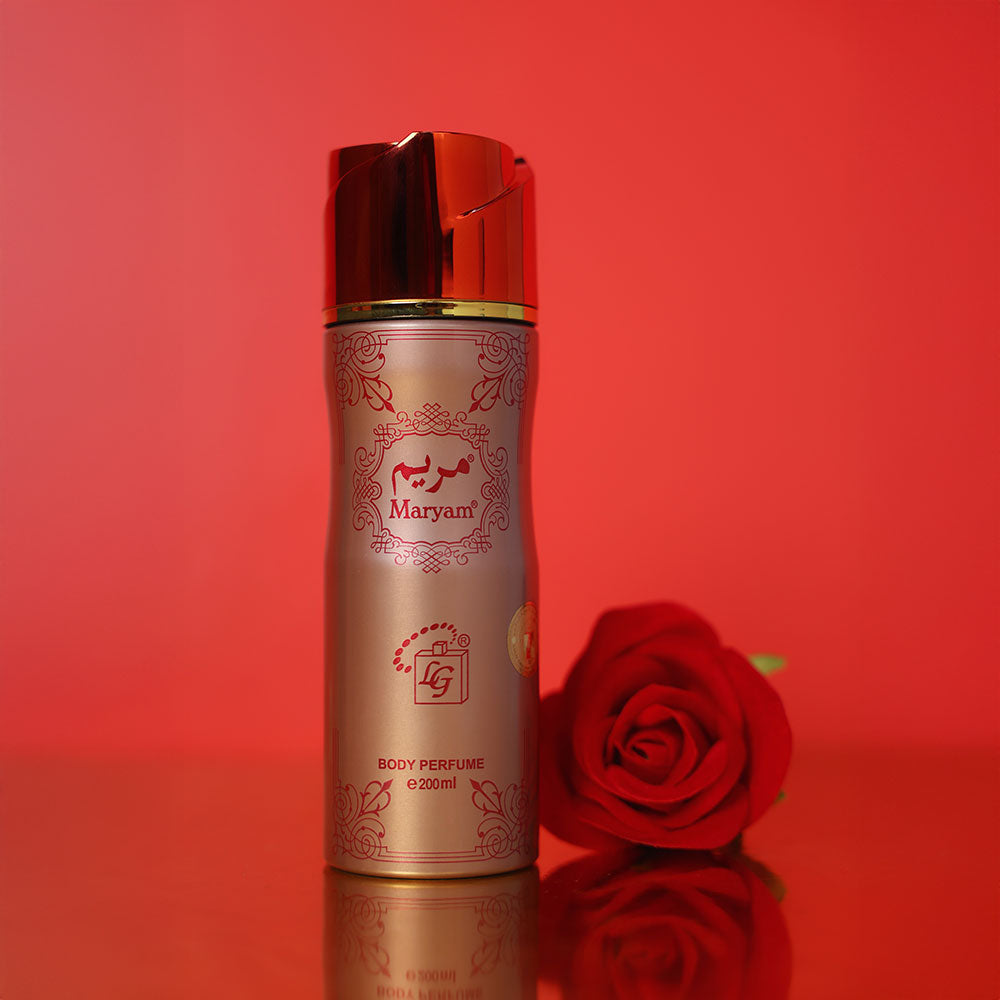 Fruity floral fragrance body spray maryam rose gold alcohol free and long lasting body perfume by lulu gallery