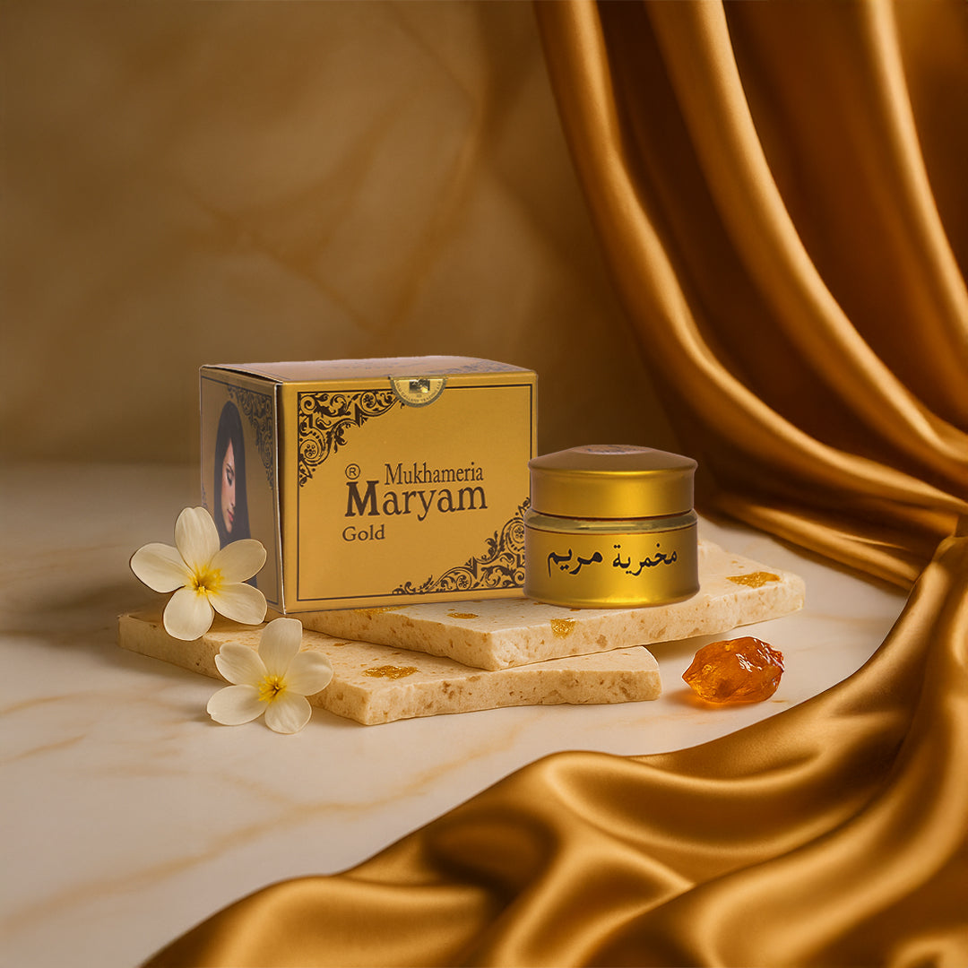 makhmaria maryam gold perfume balm for hair and body by ulu gallery