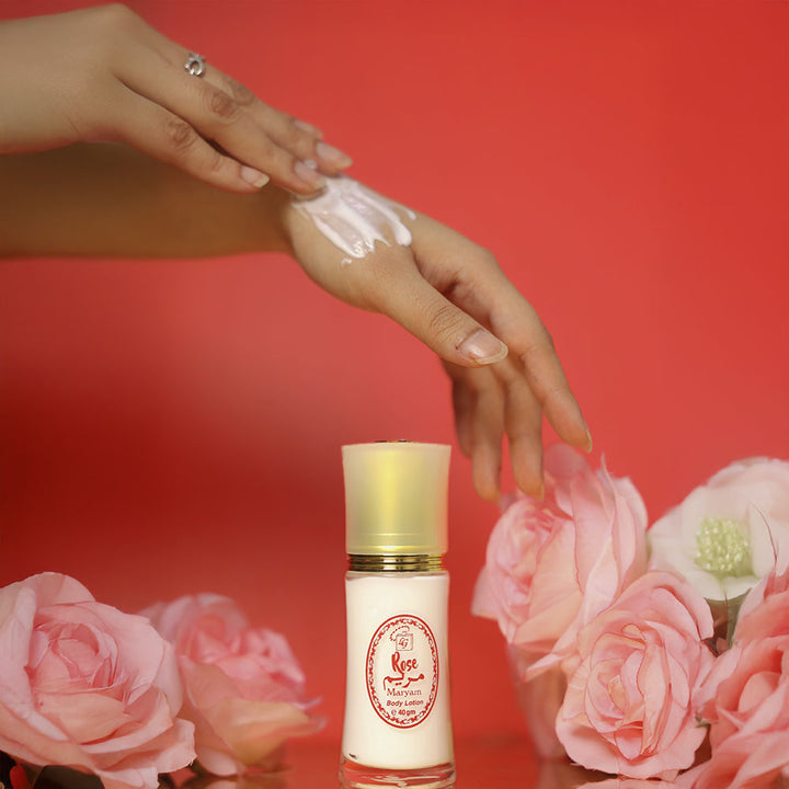 Maryam body lotion rose by lulu gallery for hydrating and rose-scented skin