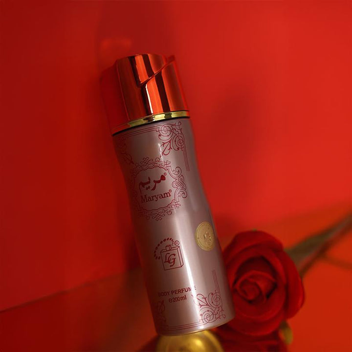Body perfume maryam rose gold body spray by lulu gallery fruity floral fragrance with 0% alcohol 